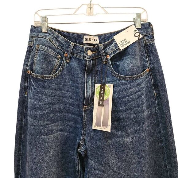 S.o.n.g. low rise slouchy hippo jean wide leg blue denim 9/29 New - Picture 3 of 11